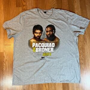 Manny Pacquiao vs Adrian Broner MGM Grand T Shirt Gray men’s Sz 3XL NEW